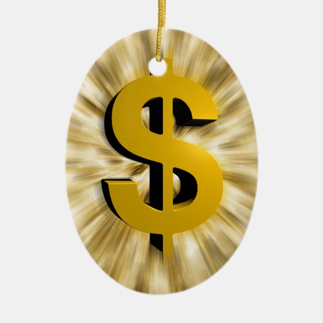 Sign of Money Ceramic Tree Decoration (Front)