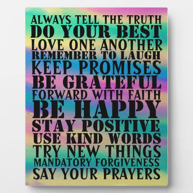 sign of positive sayings Plaque (Front)