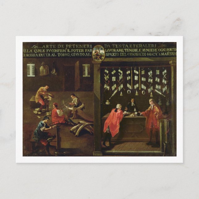 Sign of the Venetian Comb Makers' Guild (panel) Postcard (Front)