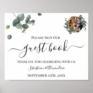 Sign our Guest Book Greenery Wedding Sign