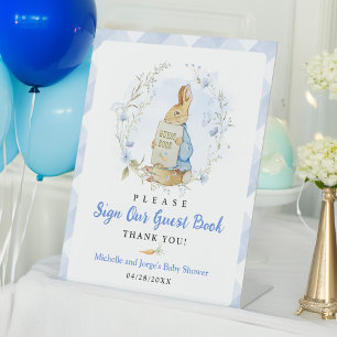 Sign Our Guest Book Peter Rabbit Pedestal Sign