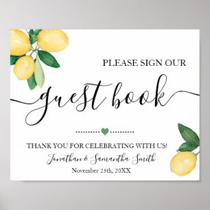Sign our Guest Book Shower Wedding Lemons Sign