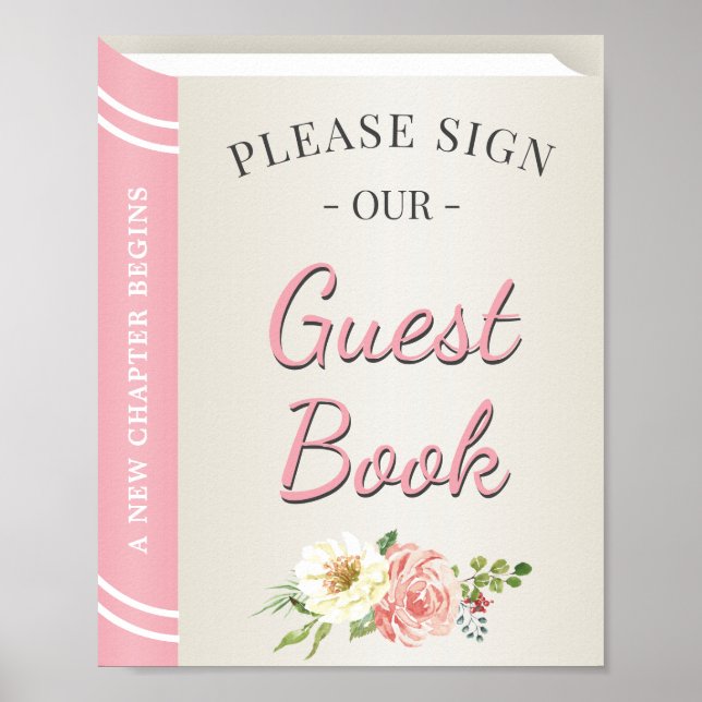 Sign Our Guest Book Storybook Baby Shower Poster (Front)