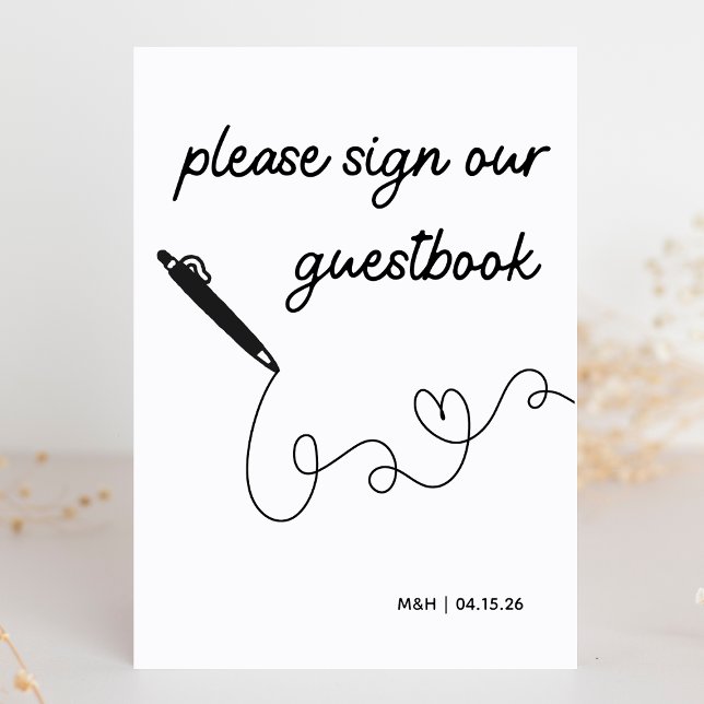 Sign our Guestbook Modern Minimalist Wedding Sign  (Guide guests to your guestbook with elegance—perfect for weddings, engagements, and more.)