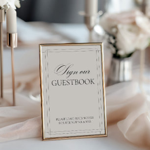 Sign Our Guestbook Vintage Light Grey Sign Invitation