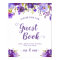 Sign Our Guestbook Violet Purple Floral Sign
