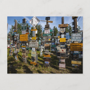 sign post forest in Canada Postcard