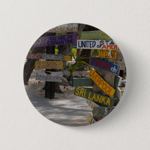 Sign Post Rum Point Grand Cayman 6 Cm Round Badge