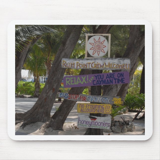 Sign post Rum Point Grand Cayman Mouse Pad (Front)