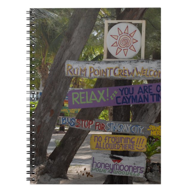 Sign post Rum Point Grand Cayman Notebook (Front)
