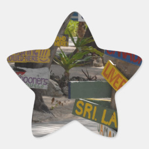 Sign Post Rum Point Grand Cayman Star Sticker