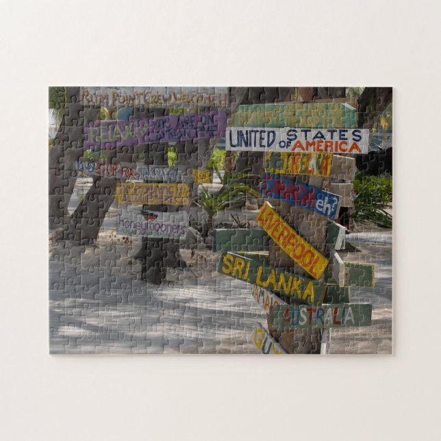 Sign Posts at Rum Point. Grand Cayman Jigsaw Puzzle (Horizontal)