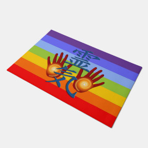 Sign REIKI & Energy Hands + your backgr. & ideas Doormat