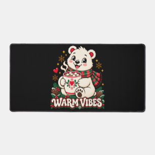 Sign Retro Polar Bear Warm Vibes Desk Mat