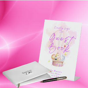 Sign the Guest Book Baby Animals Safari 