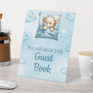 Sign The Guest Book Oh Baby Pillow Teddy Bear