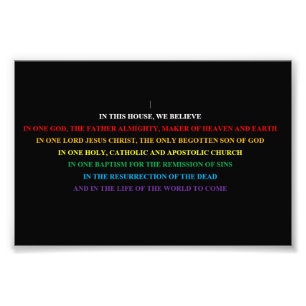 Sign with abbreviated Nicene Creed.