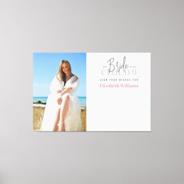 Sign Your Wishes Photo Bridal Shower Guest Book (Front)