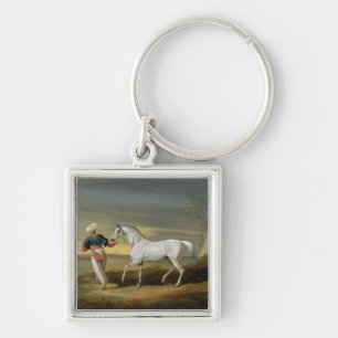 Signal, a grey Arab, with a Groom in the Desert (o Key Ring