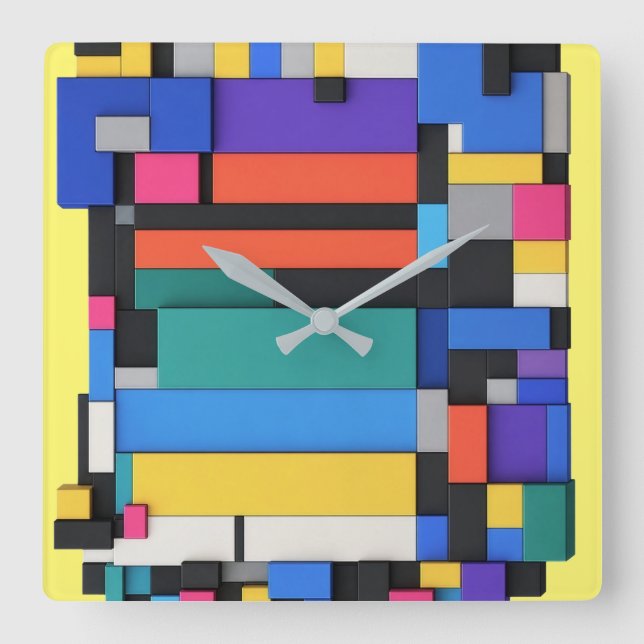 Signal Architecture Square Wall Clock (Front)