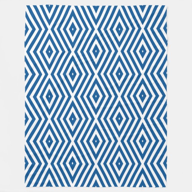 Signal Blue Moods Diamond Chevrons Fleece Blanket (Front)