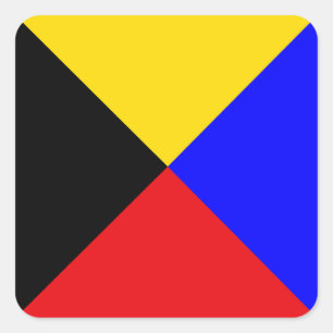 Signal Flag Letter Z (Zulu) Square Sticker