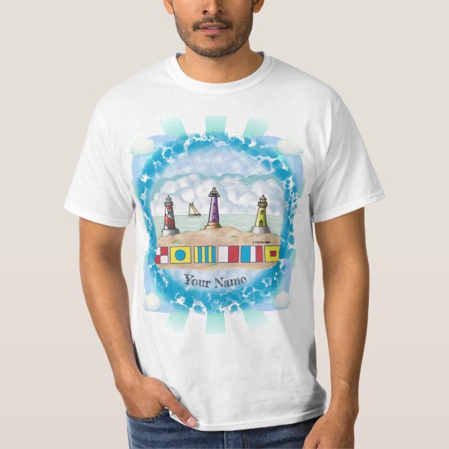Signal Flags Lighthouse  t-shirt (Front)