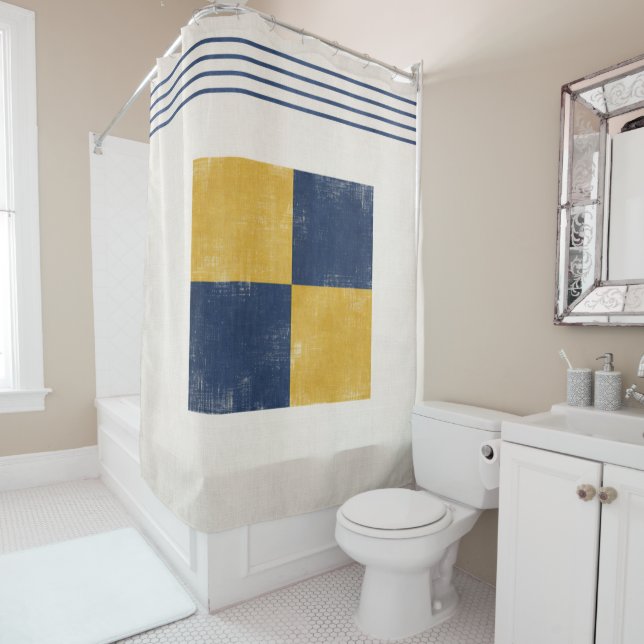 Signal No. 11 Shower Curtain (In Situ)