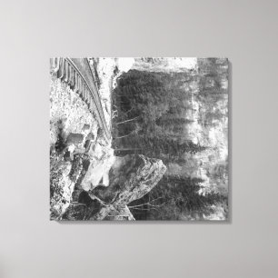 Signal Rock Near Railroad Track Photograph Canvas Print