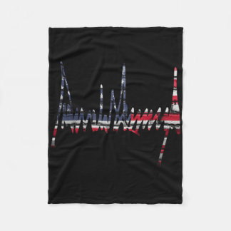 Signature 2024 President Patriotic American Flag U Fleece Blanket