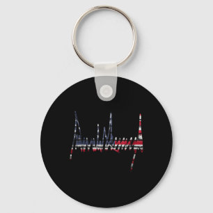 Signature 2024 President Patriotic American Flag U Key Ring