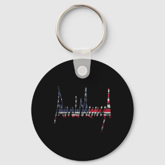Signature 2024 President Patriotic American Flag U Key Ring