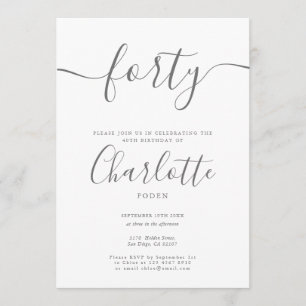 Signature 40th Birthday Invitation