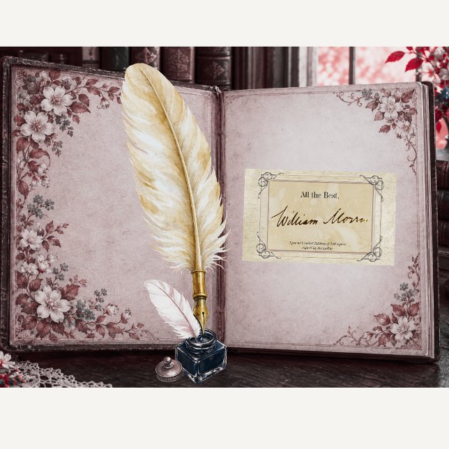  Signature Author BookPlate Template  Rectangular Sticker (Creator Uploaded)