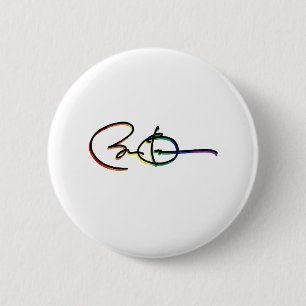 Signature Barack Obama Pride Rainbow - LGBT Politi 6 Cm Round Badge