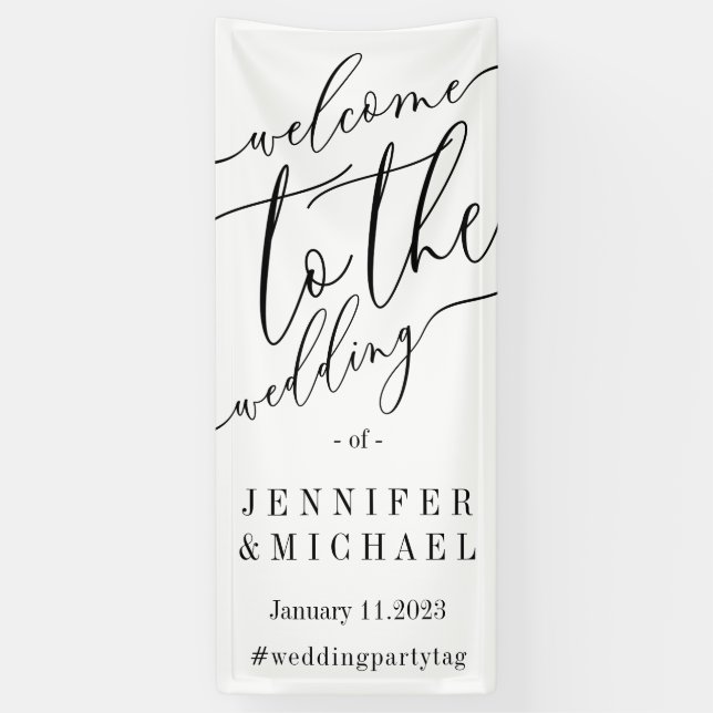 Signature Big Welcome to the wedding Banner (Vertical)