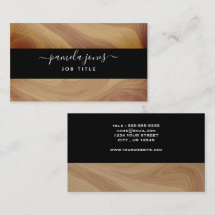 Signature Black and Wood Professional Handyman Business Card