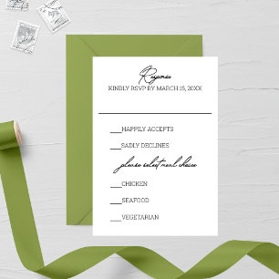 Signature Calligraphy Wedding RSVP Card