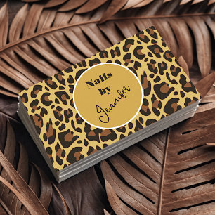 Signature Classic Leopard Print Rockabilly Pattern Business Card