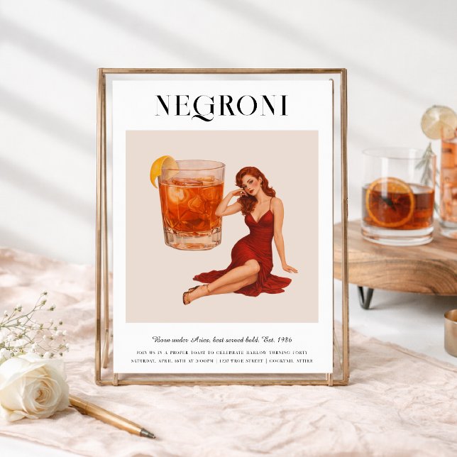 Signature Cocktail | Aries Zodiac Birthday Invitation (Creator Uploaded)