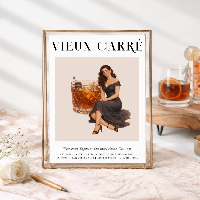 Signature Cocktail | Capricorn Zodiac Birthday Invitation (Creator Uploaded)