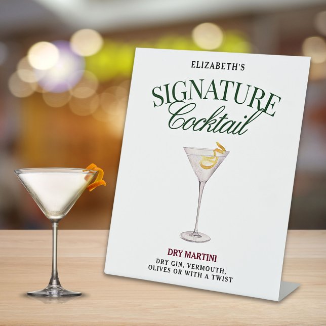 Signature Cocktail Green & Red Classy Pedestal Sign (Creator Uploaded)
