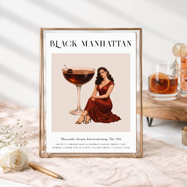 Signature Cocktail | Scorpio Zodiac Birthday Invitation (Creator Uploaded)