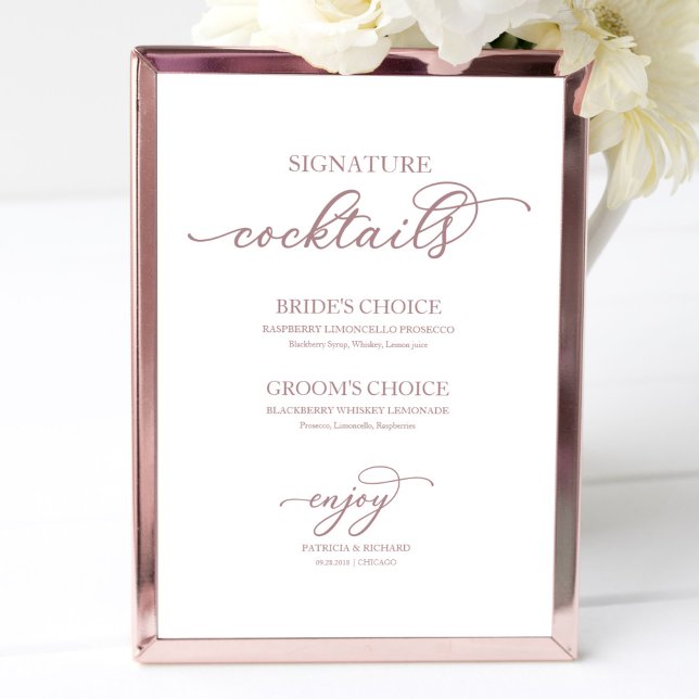 Signature Cocktails Chic Roe Gold Script Sign (Creator Uploaded)