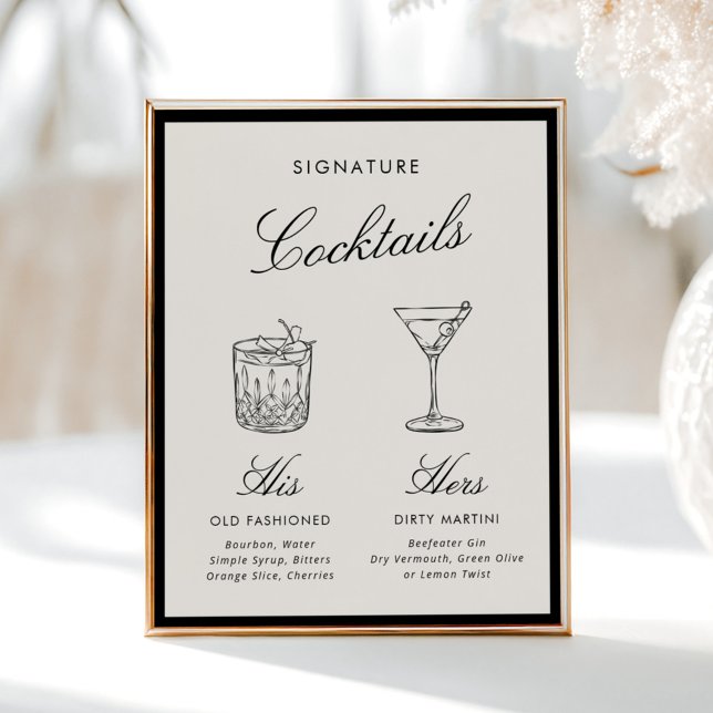 Signature Cocktails Classic Calligraphy Old Money Poster (Creator Uploaded)