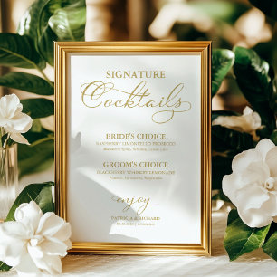 Signature Cocktails Gold Foil Wedding Sign