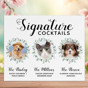 Signature Cocktails Pet Wedding 3 Photos Drink Bar Poster