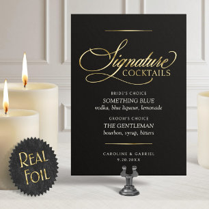 Signature Cocktails Wedding Foil Table Sign