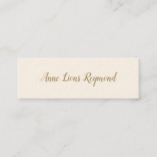 signature cream business card with script name