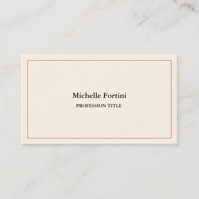 Signature Cream Elegant Plain Simple Minimalist Business Card (Front)